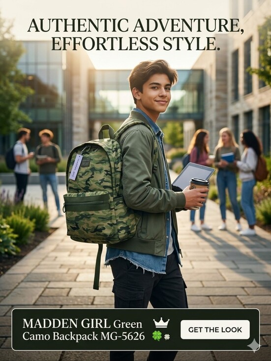 Madden Girl Handbags - 🙀🍀MADDEN GIRL Green Camo Backpack MG-5626